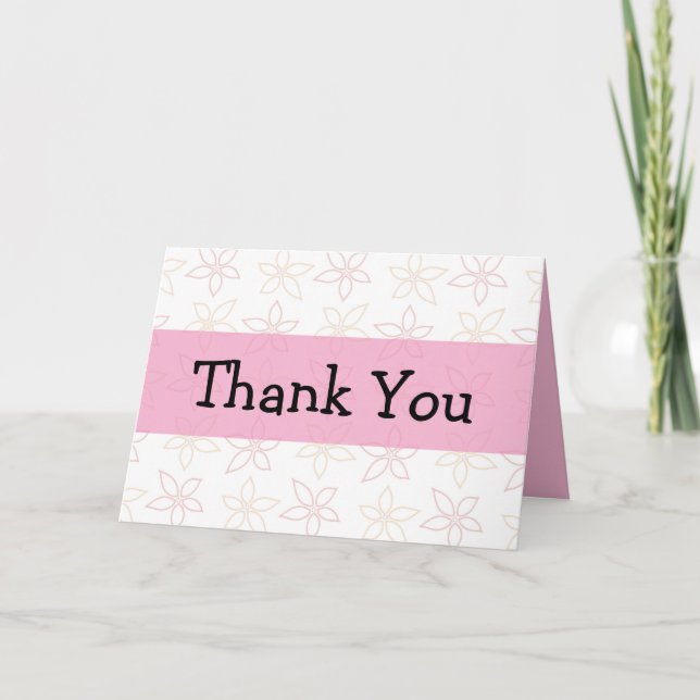 Customisable Thank You Drawn Flowers Card (Front)