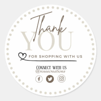 Customisable Thank you for shopping with us Classic Round Sticker