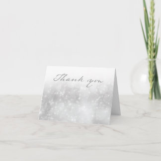 Customisable Thank you - Grey and White Elegant Card