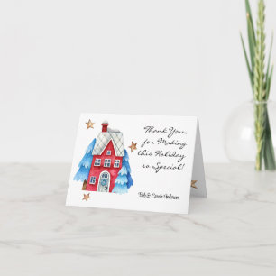 Customisable, Thank You Holiday Note Card