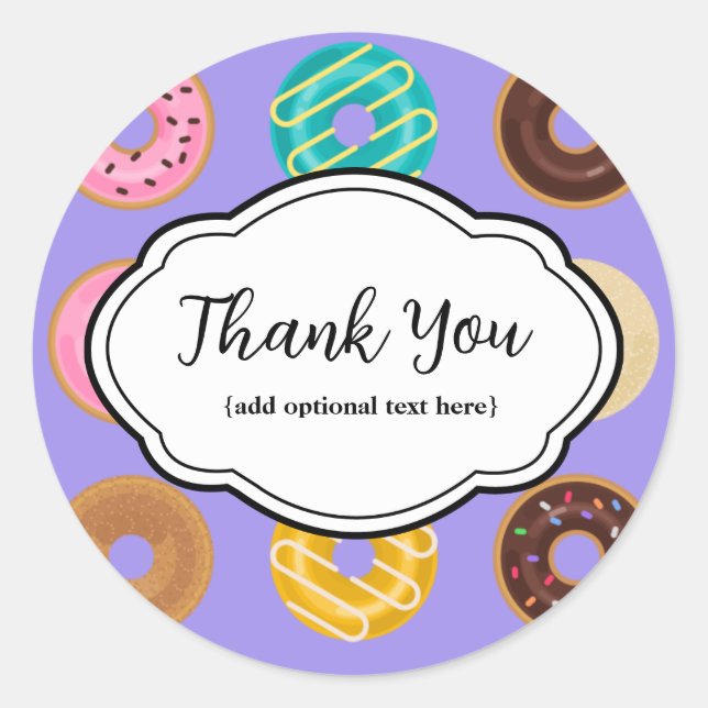 Customisable Thank You Sticker Doughnuts (Front)
