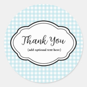Customisable Thank You Sticker Red & White Gingham