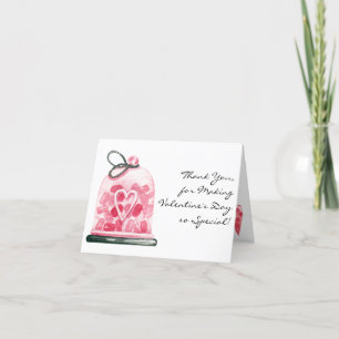 Customisable, Thank You Valentine's Day Note Card