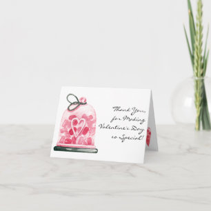 Customisable, Thank You Valentine's Day Note Card
