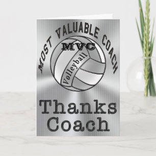 Customisable Thanks Coach Volleyball Coach Card