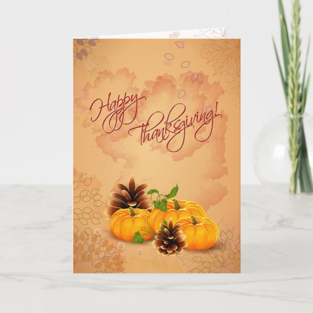Customisable Thanksgiving Card with Pumpkins (Front)