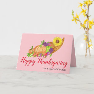 customisable Thanksgiving cornucopia Card