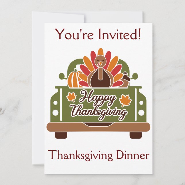 Customisable Thanksgiving Dinner Invitation (Front)