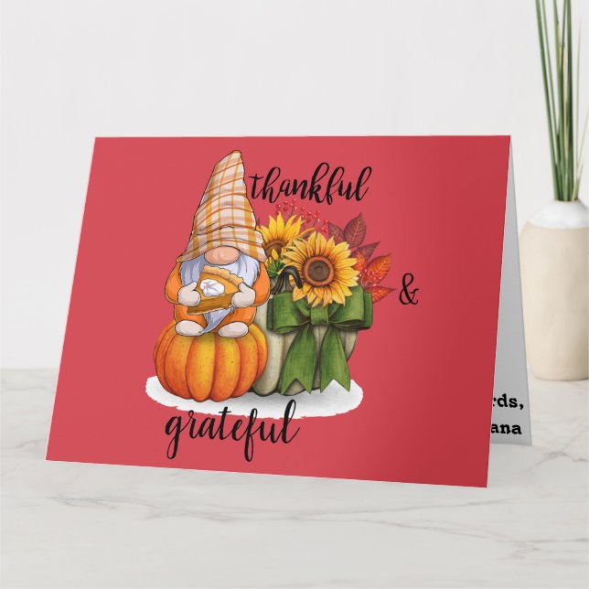 Customisable Thanksgiving Folded Greeting Card (Front)