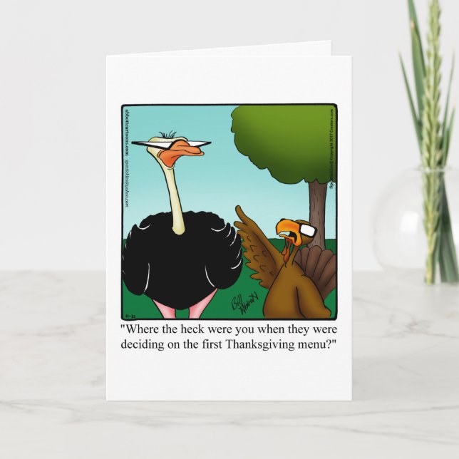 Customisable Thanksgiving Humour Greeting Card (Front)
