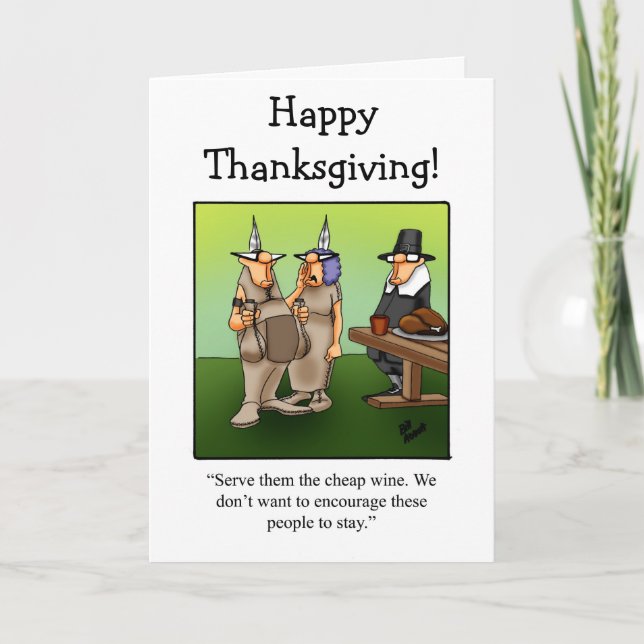 Customisable Thanksgiving Humour Greeting Card (Front)