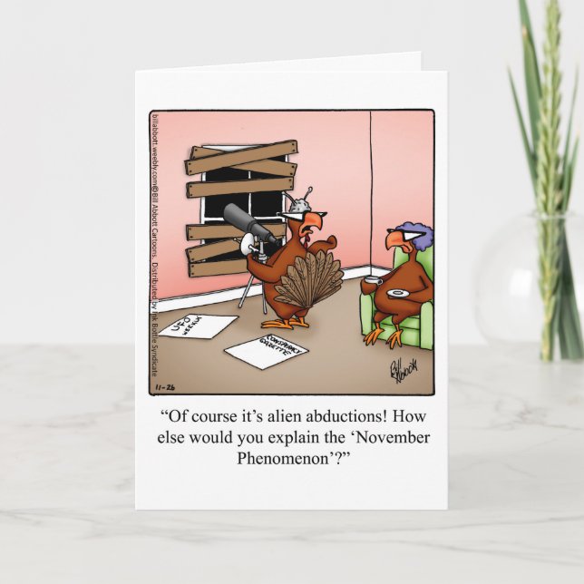 Customisable Thanksgiving Humour Greeting Card (Front)