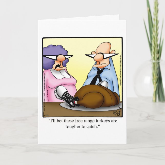 Customisable Thanksgiving Humour Greeting Card (Front)