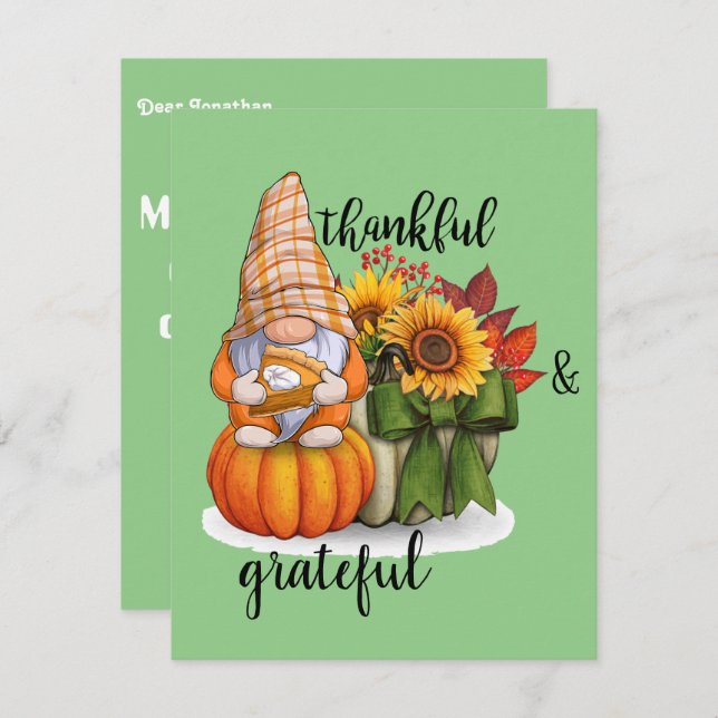 Customisable thanksgiving note card (Front/Back)