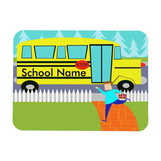 Customisable the Catching School Bus Flexi Magnet (Horizontal)