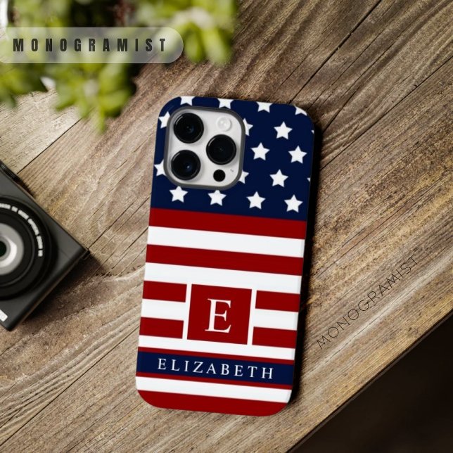 Customisable The USA American Flag Red Blue Colour Case-Mate iPhone Case (Customizable The USA American Flag Red Blue Color Case-Mate iPhone Case)