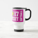 Customisable thermal mug for softball team fans<br><div class="desc">Customisable thermal mug for softball team fans,  players or coach. With custom team number. Cute Birthday gift idea for women and girls.</div>