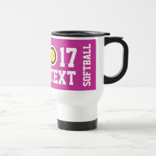Customisable thermal mug for softball team fans