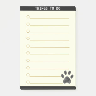 Customisable Things To Do & Cute Paw Post-it Notes