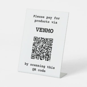 Customisable Three lines of text One QR code Pedestal Sign