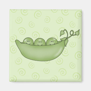 Customisable Three Peas in a Pod magnet
