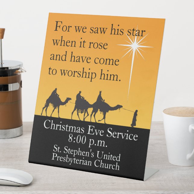 Customisable Three Wise Men Religious Christmas Pe Pedestal Sign (In SItu)
