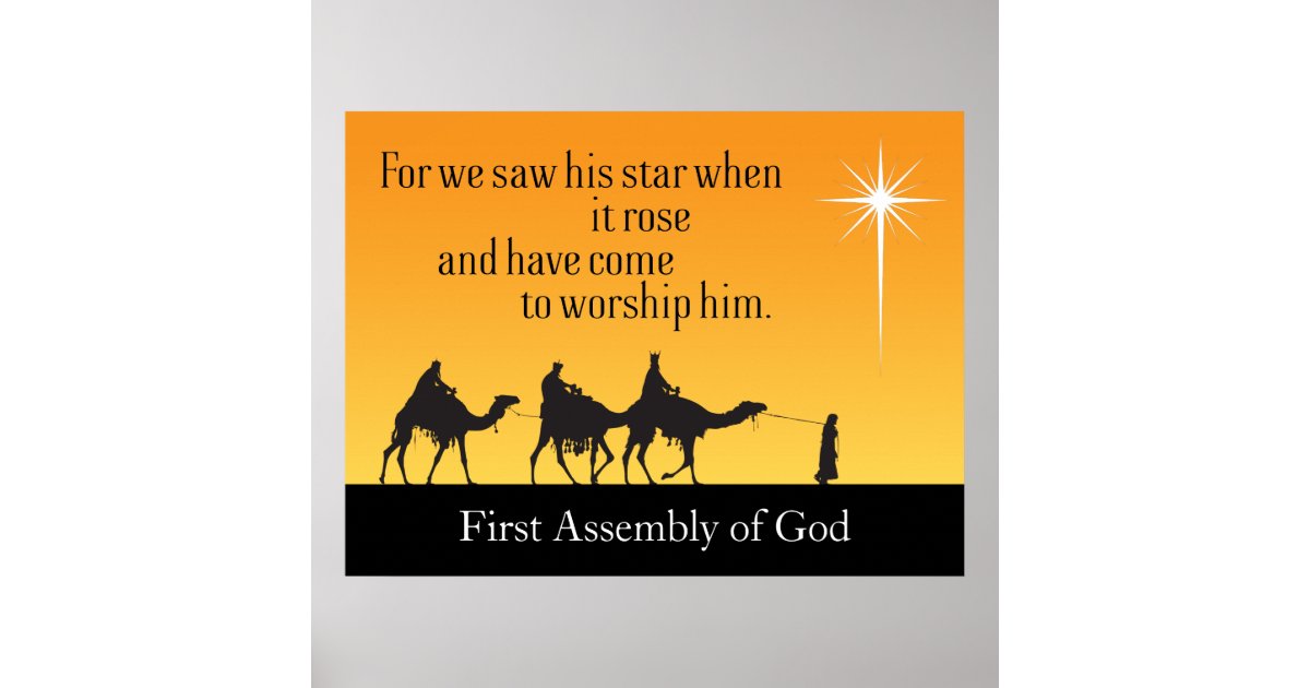 Customisable Three Wise Men Star of Bethlehem Poster Zazzle