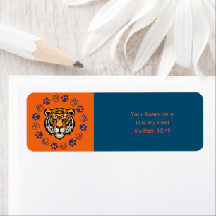 Customisable Tiger Head Return Address Label