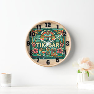 Customisable Tiki Bar Wall Clock