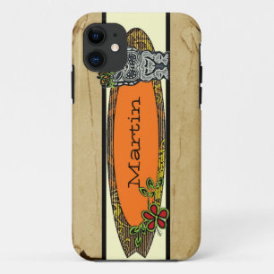 Customisable tiki surfboard tropical iphone 5 case