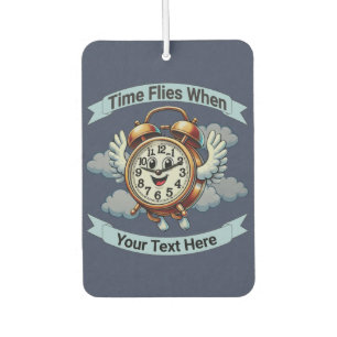 Customisable "Time Flies When" Flying Clock Car Air Freshener