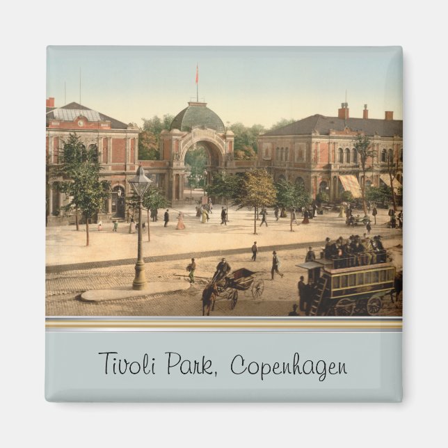 Customisable Tivoli Park Entrance Copenhagen Magnet (Front)