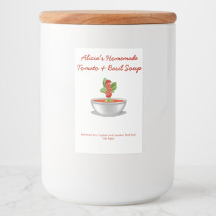 Customisable Tomato & Basil Soup Food Label