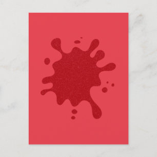 Customisable Tomato Red Inkblot Holiday Postcard