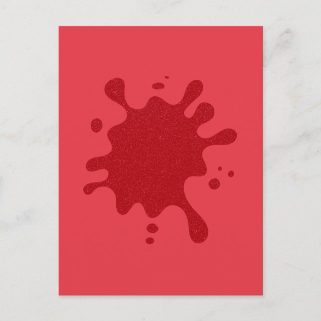 Customisable Tomato Red Inkblot Holiday Postcard (Front)