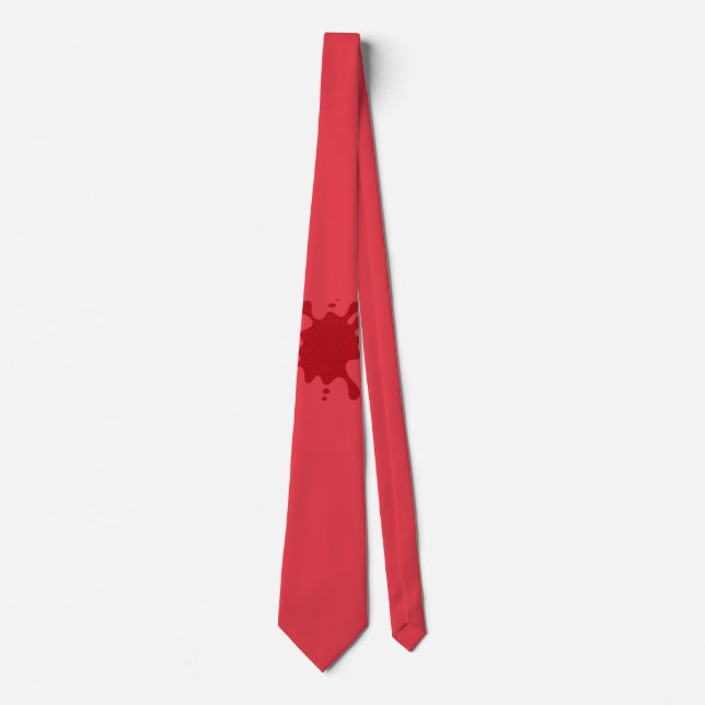 Customisable Tomato Red Inkblot Neck Tie (Front)
