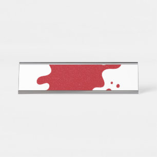 Customisable Tomato Red Noise Desk Name Plate