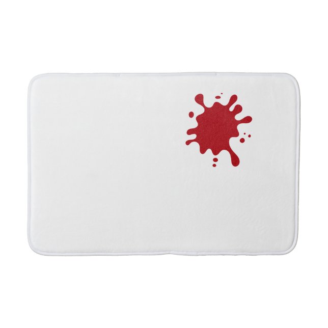 Customisable Tomato Red Splash Bath Mat (Front)