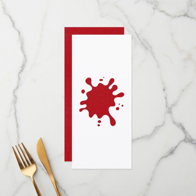 Customisable Tomato Red Splash Flat Menu (Front/Back In Situ)