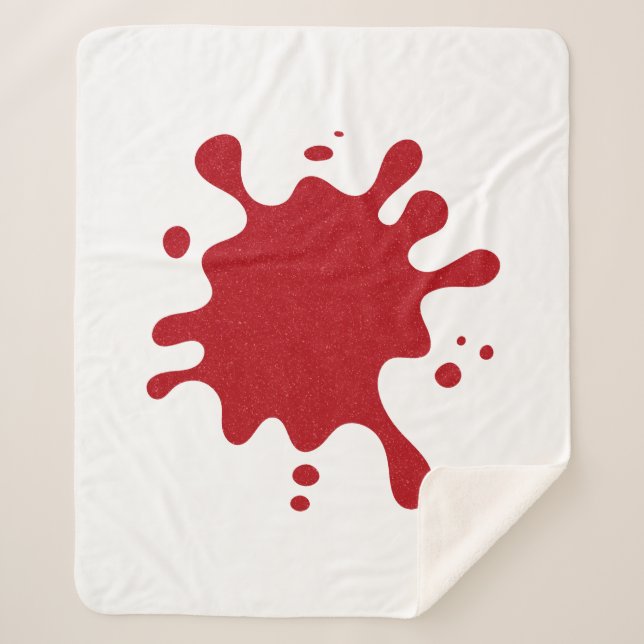 Customisable Tomato Red Splash Sherpa Blanket (Front)