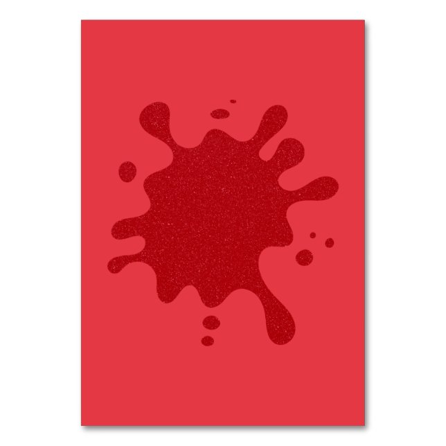 Customisable Tomato Red Splash Table Card (Front)