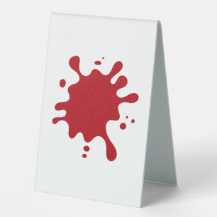 Customisable Tomato Red Splash Table Tent Sign