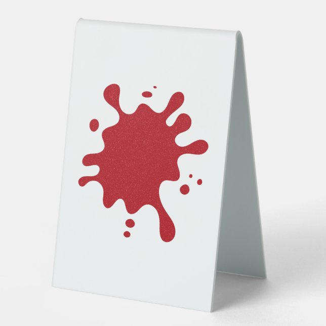 Customisable Tomato Red Splash Table Tent Sign (Front)