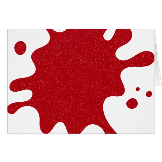 Customisable Tomato Red Splash White Card (Front Horizontal)