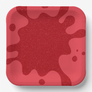 Customisable Tomato Red Splatter Party Paper Plate