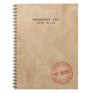 Customisable Top Secret Notebook - Add Your Name