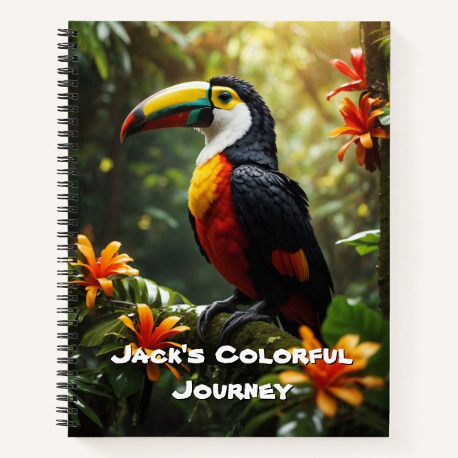 Customisable Toucan Notebook: A Tropical Escape Notebook (Front)