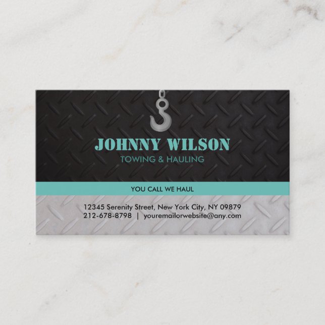 Customisable Towing and Hauling Business Cards (Front)