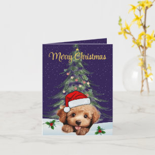 Customisable Toy Poodle Christmas Greeting Card