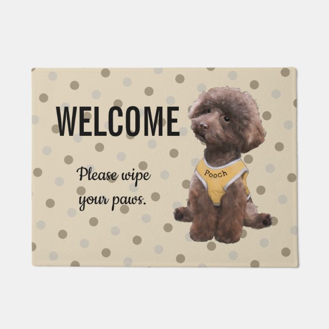 Customisable Toy Poodle Doormat (Front)